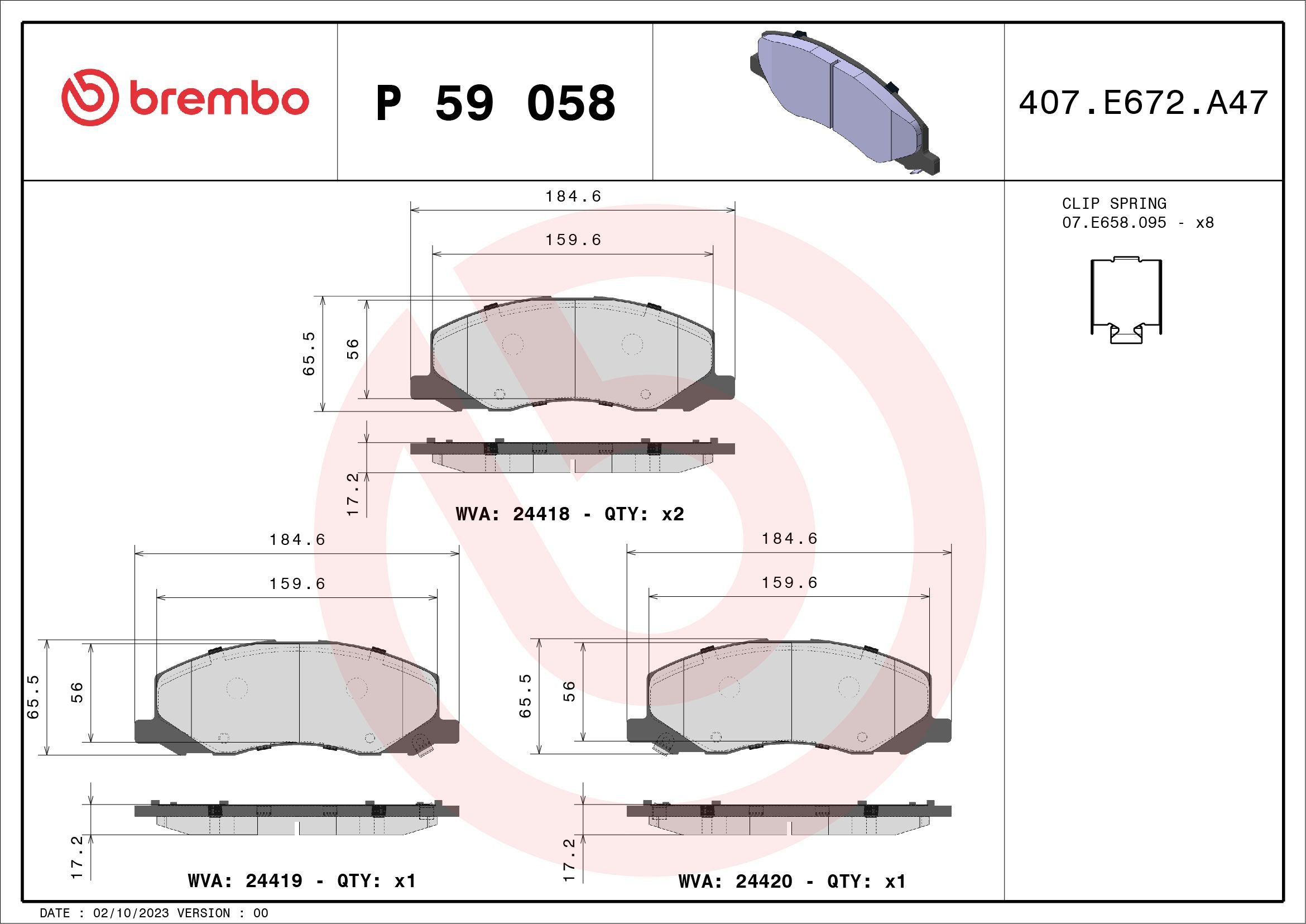 Колодки Brembo P59058 цена, от 42.10 USD