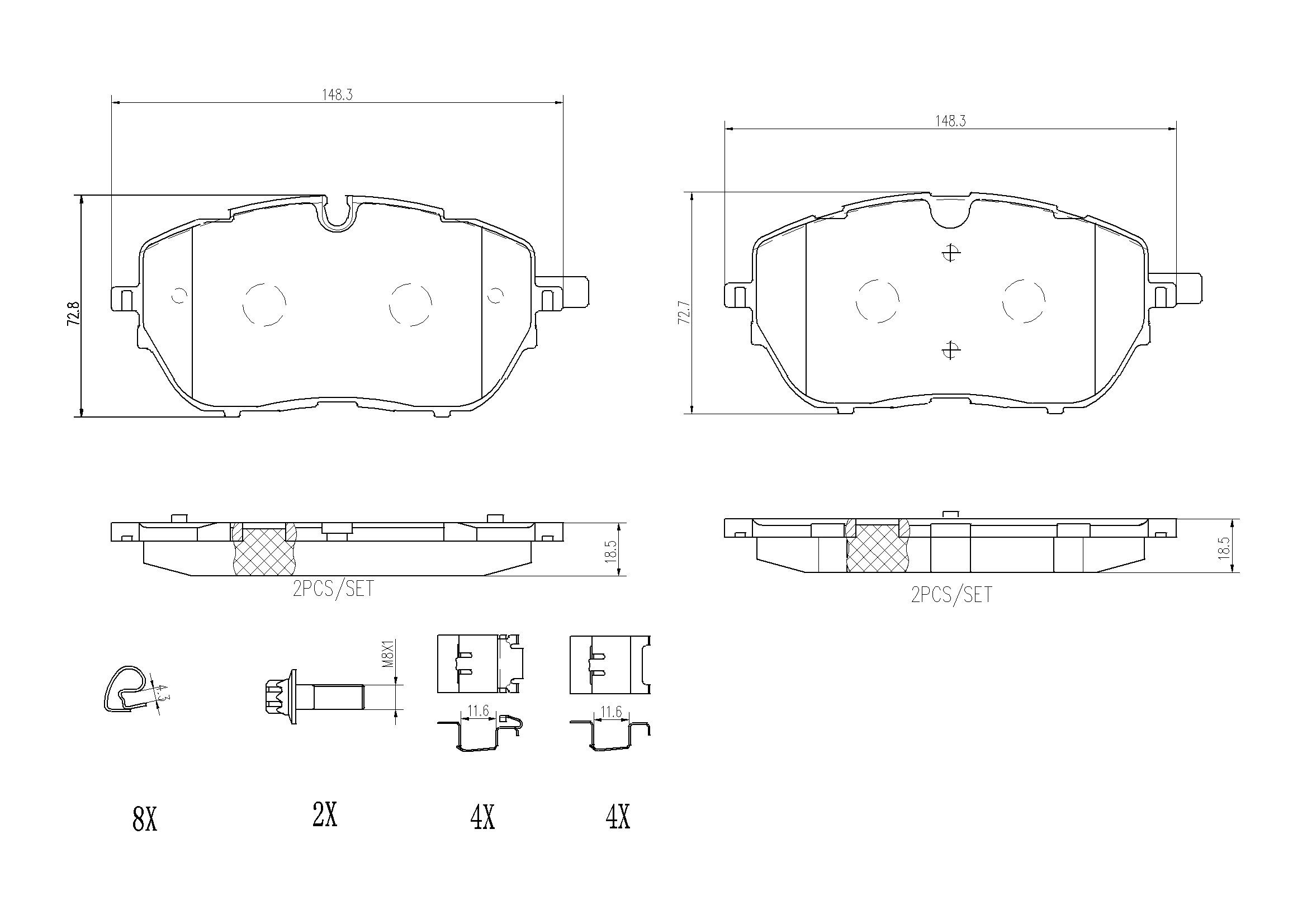 P61128 Brembo Колодки передние