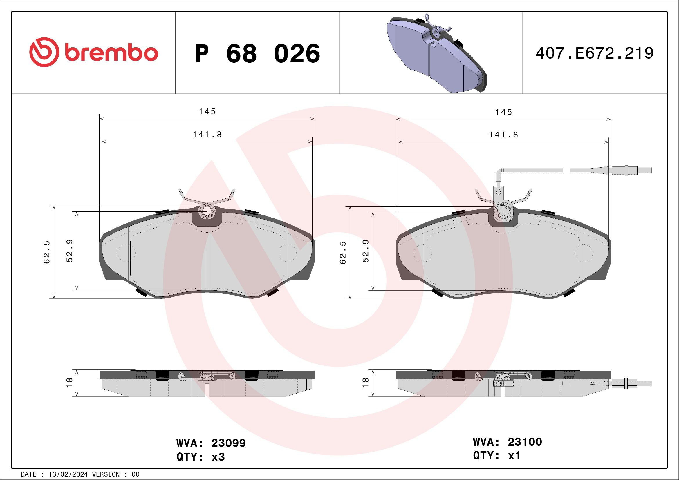 Колодки Brembo P68026 цена, от 23.74 USD