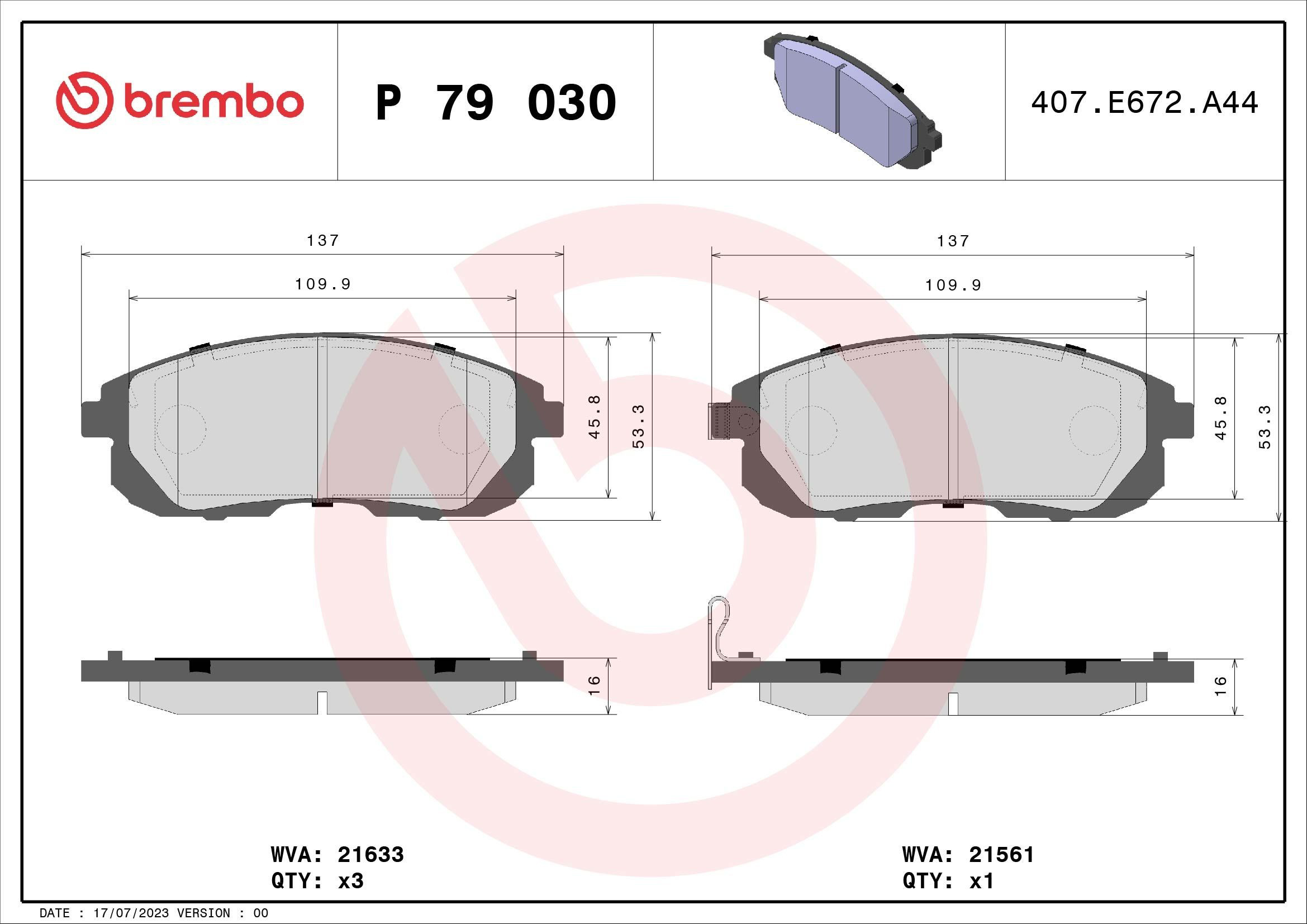 Колодки Brembo P79030 цена, от 41.40 USD
