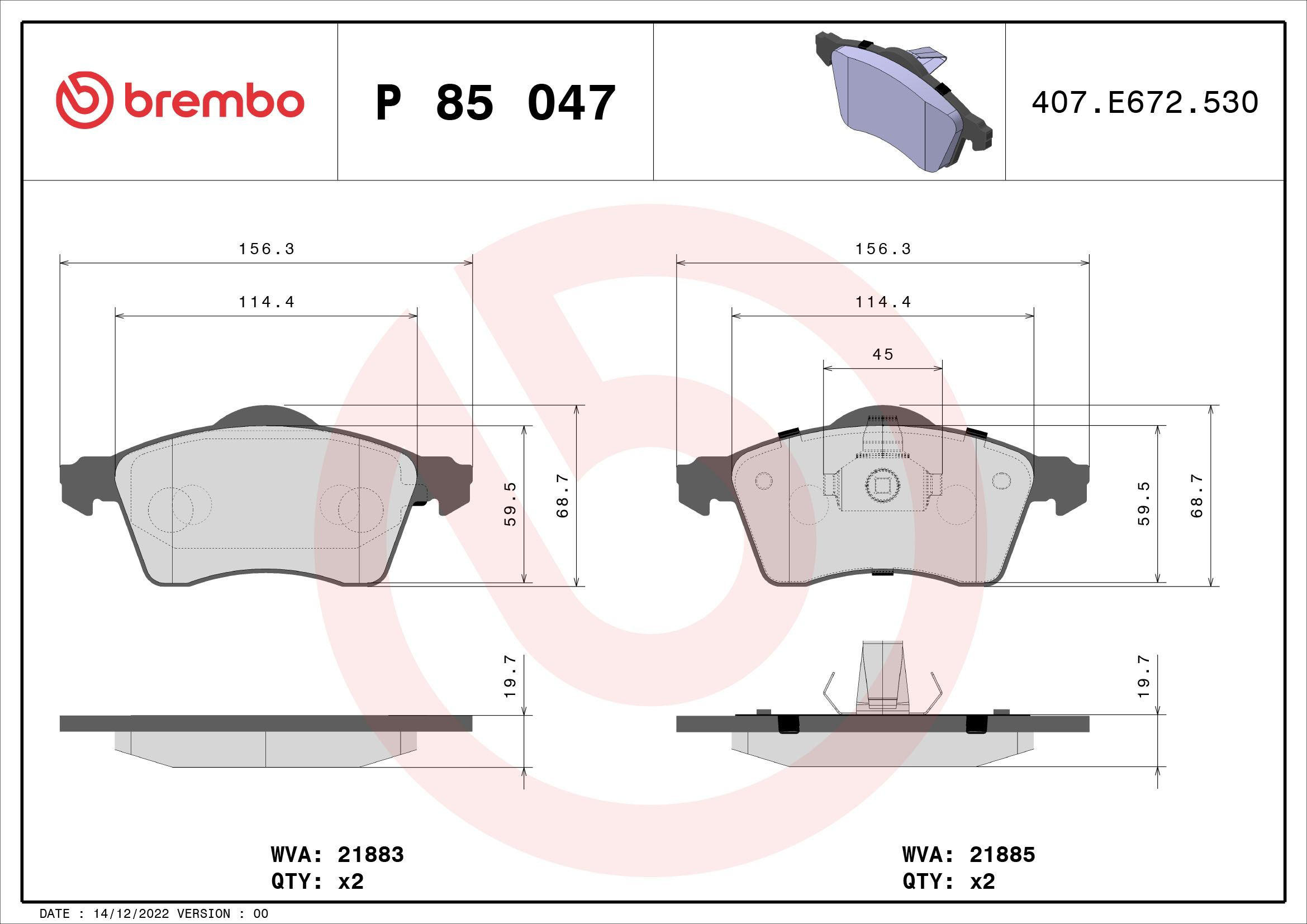 Колодки Brembo P85047 цена, от 40.13 USD