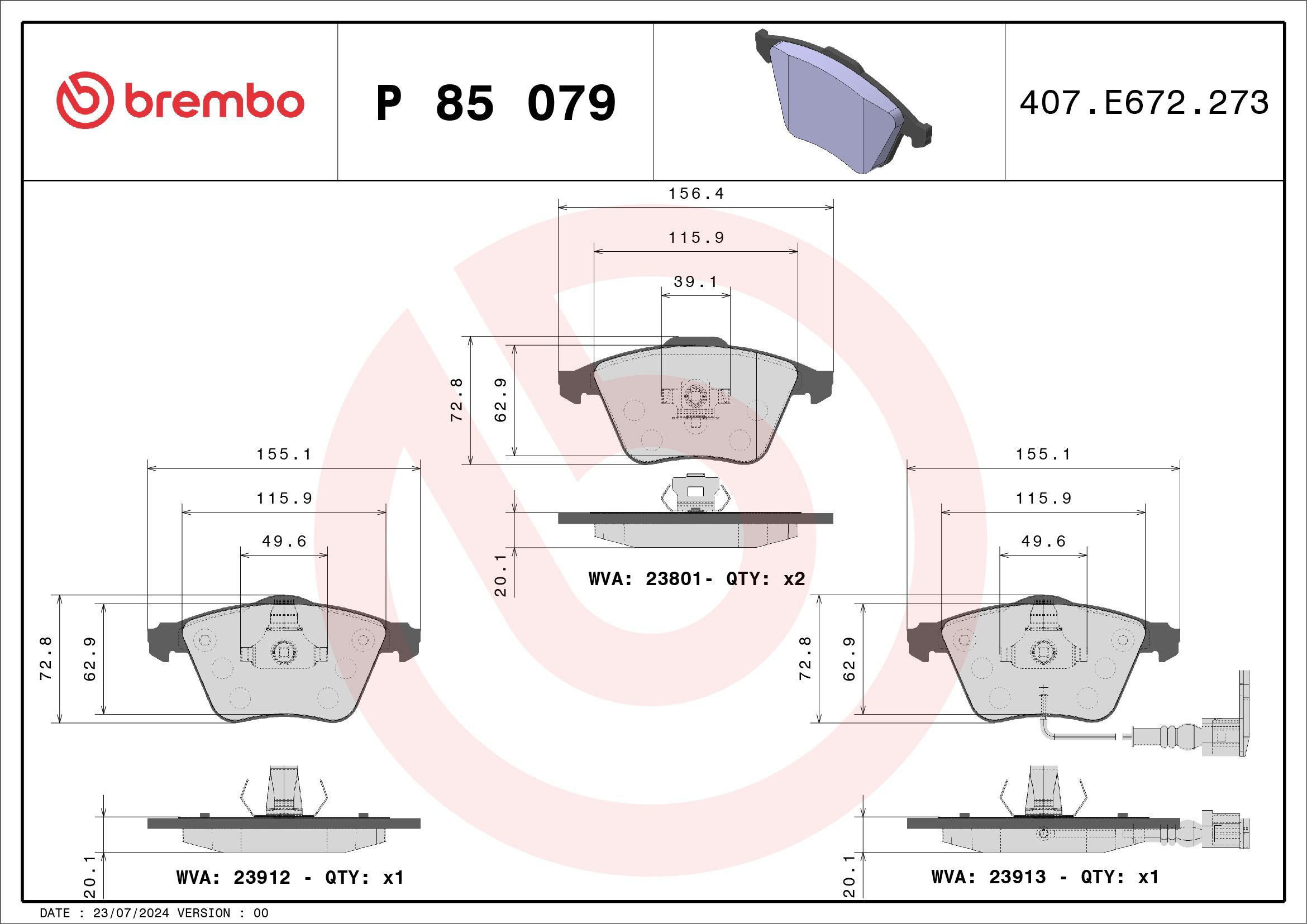 Колодки Brembo P85079 цена, от 55.35 USD