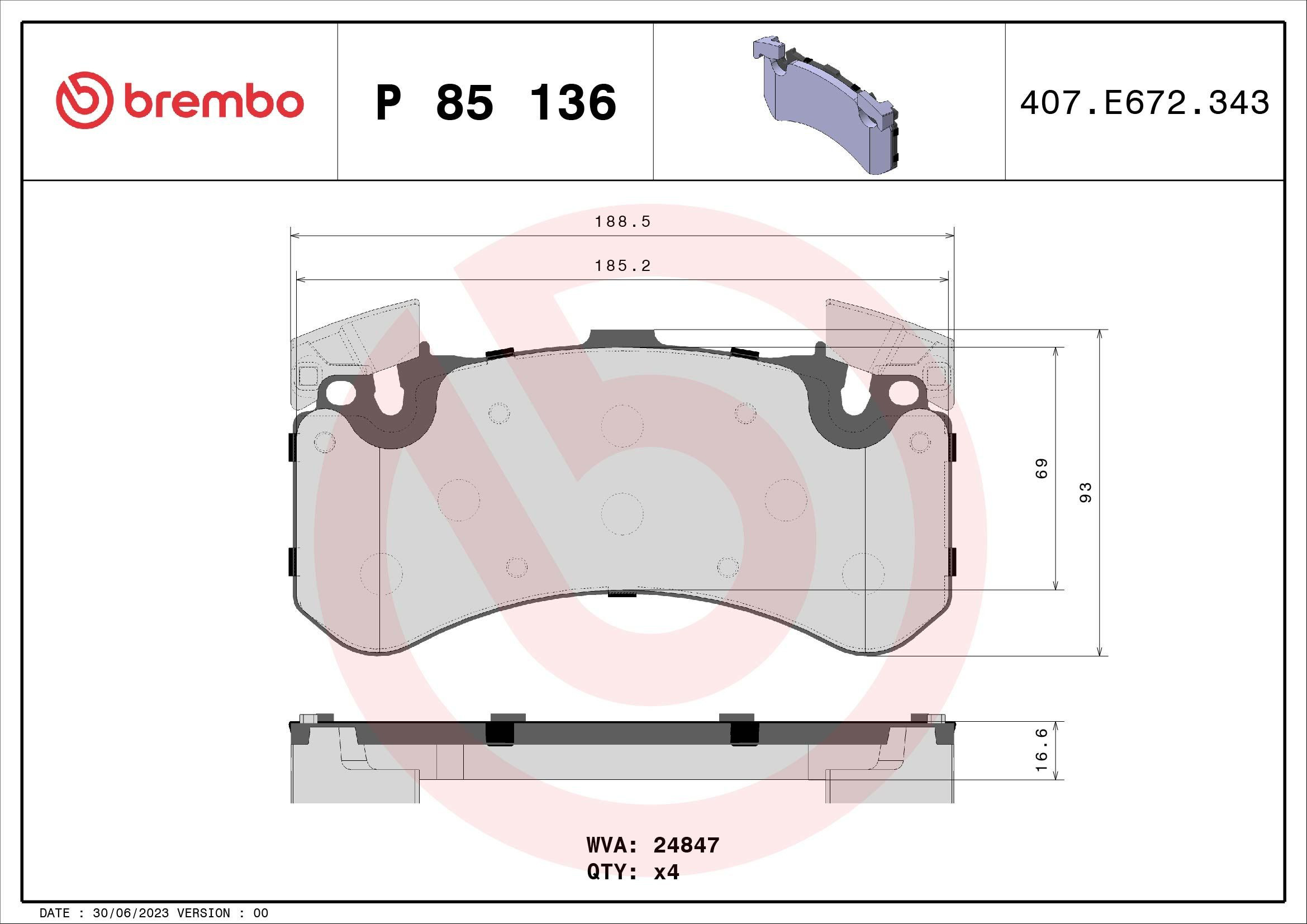 Колодки Brembo P85136 цена, от 162.86 USD