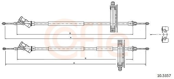 Задний трос ручника Cofle 105357 цена, от 33.79 USD