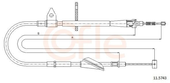 Трос стояночного тормоза задний правый Cofle 115743 цена, от 18.27 USD