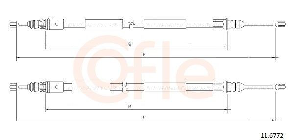 Трос ручного тормоза, комплект на авто Cofle 116772 цена, от 22.29 USD