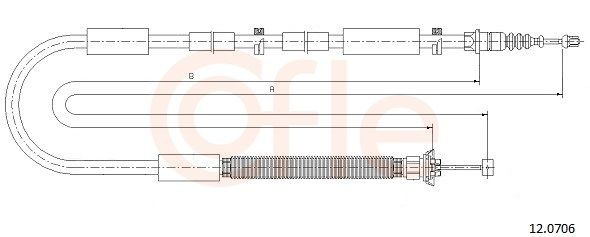 Трос стояночного тормоза задний правый Cofle 120706 цена, от 13.96 USD