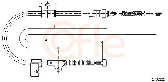 Трос ручного тормоза задний Cofle 170339 цена, от 24.58 USD