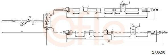 Задний трос ручника Cofle 170690 цена, от 59.92 USD