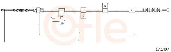 Трос стояночного тормоза задний правый Cofle 171437 цена, от 24.56 USD