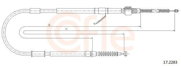 Трос стояночного тормоза задний правый Cofle 172283 цена, от 14.72 USD