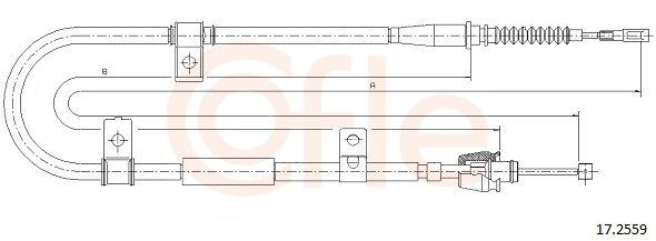 Трос стояночного тормоза задний правый Cofle 172559 цена, от 14.29 USD