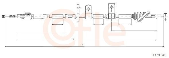 Трос стояночного тормоза задний правый Cofle 175028 цена, от 24.35 USD