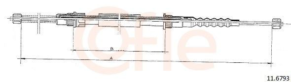 Трос стояночного тормоза задний правый Cofle 92116793 цена, от 6.24 USD
