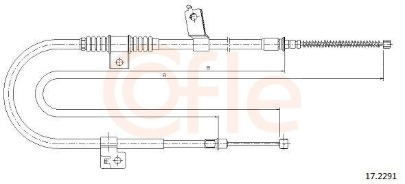Трос ручного тормоза задний Cofle 92172291 цена, от 27.34 USD