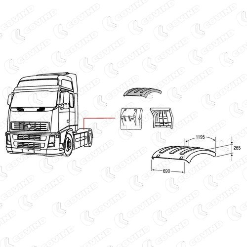 Крыло заднее (TRUCK) Daniparts DPRE052 цена, от 27.61 USD