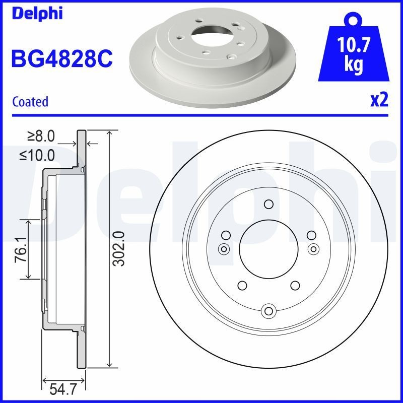 Купить BG4828C Delphi Диск тормозной задний