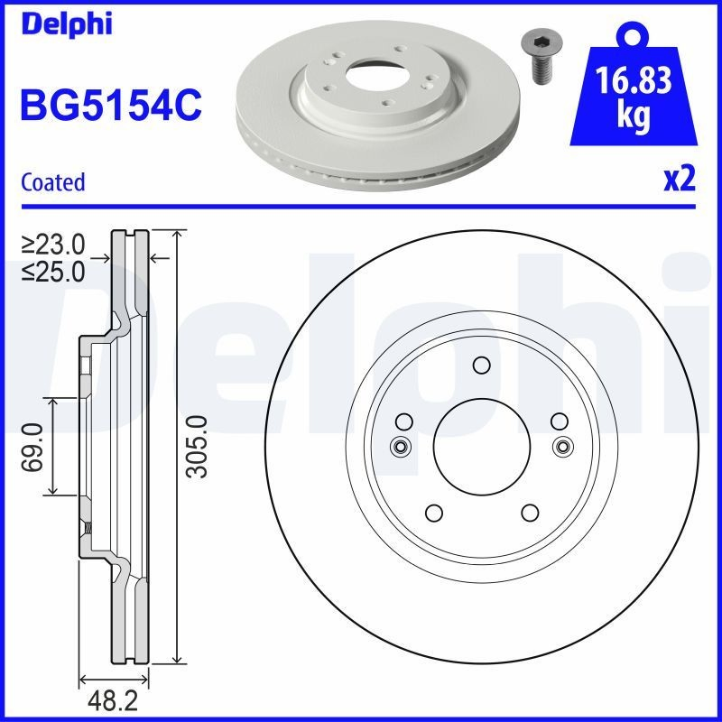 Купить BG5154C Delphi Ротор тормозной