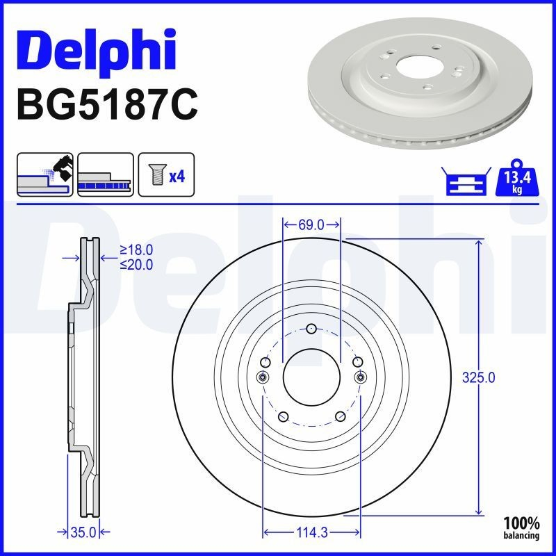 BG5187C Delphi Дисковый тормоз
