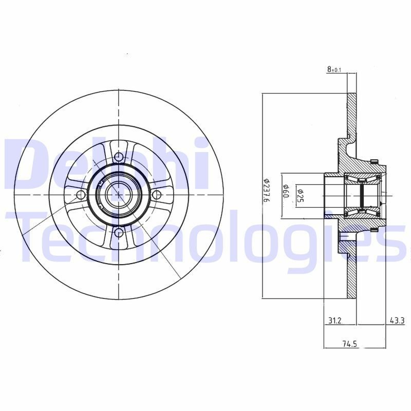 Купить BG9025RS Delphi Диск тормозной задний