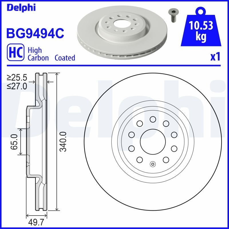 Купить BG9494C Delphi Ротор тормозной