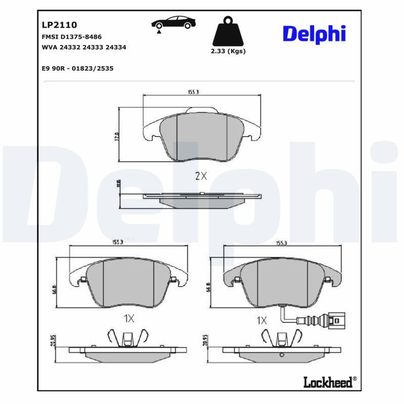 Колодки Delphi LP2110 цена, от 45.40 USD