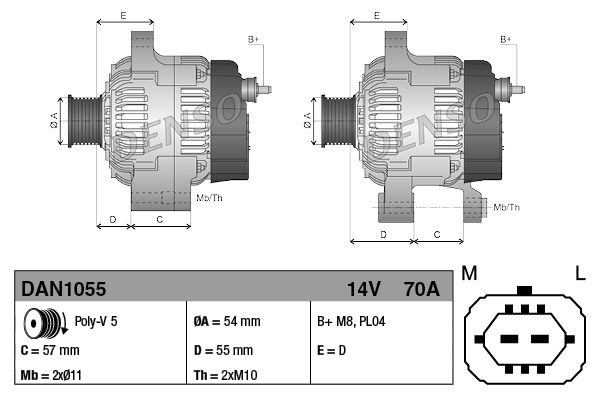Купить DAN1055 Denso Генератор