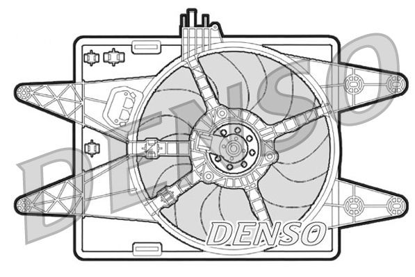 DER09022 Denso Диффузор радиатора охлаждения в сборе с мотором