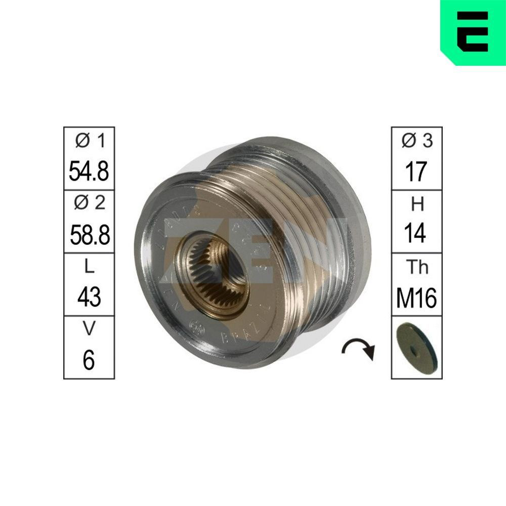 Шкив генератора ZN5423 ERA