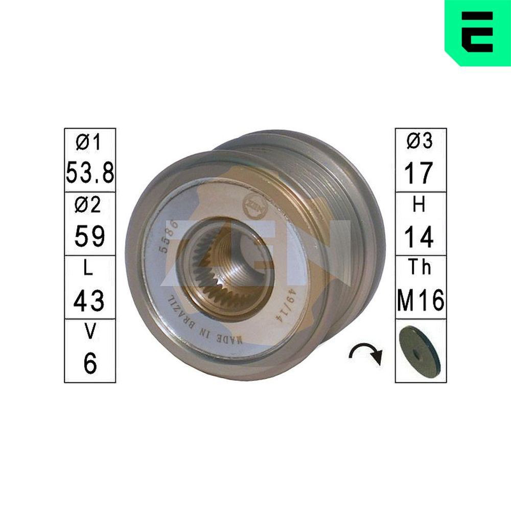 Шкив генератора ZN5586 ERA