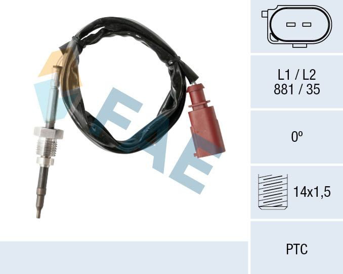 68017 FAE Датчик температуры отработавших газов (ОГ), перед сажевым фильтром
