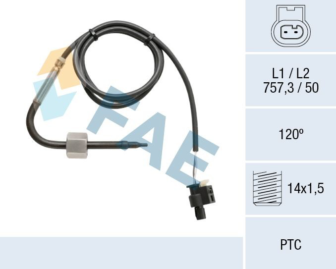 68050 FAE Датчик температуры отработавших газов (ОГ), после катализатора