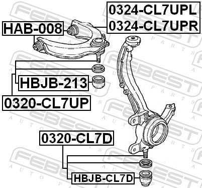 Верхняя шаровая опора Honda Accord VII седан (CL, CM) (2003 - 2008) цена, от 10.11 USD