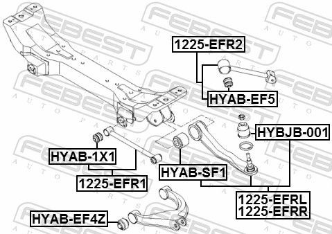 Сайлентблок задней продольной тяги J50527 Japan Cars