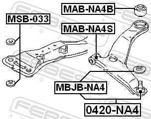Сайлентблок передней подвески Japan Cars J45043B цена, от 12.26 USD