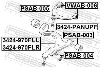 Сайлентблок передней подвески Porsche Panamera лифтбек (970) (2009 - 2017) цена, от 26.93 USD