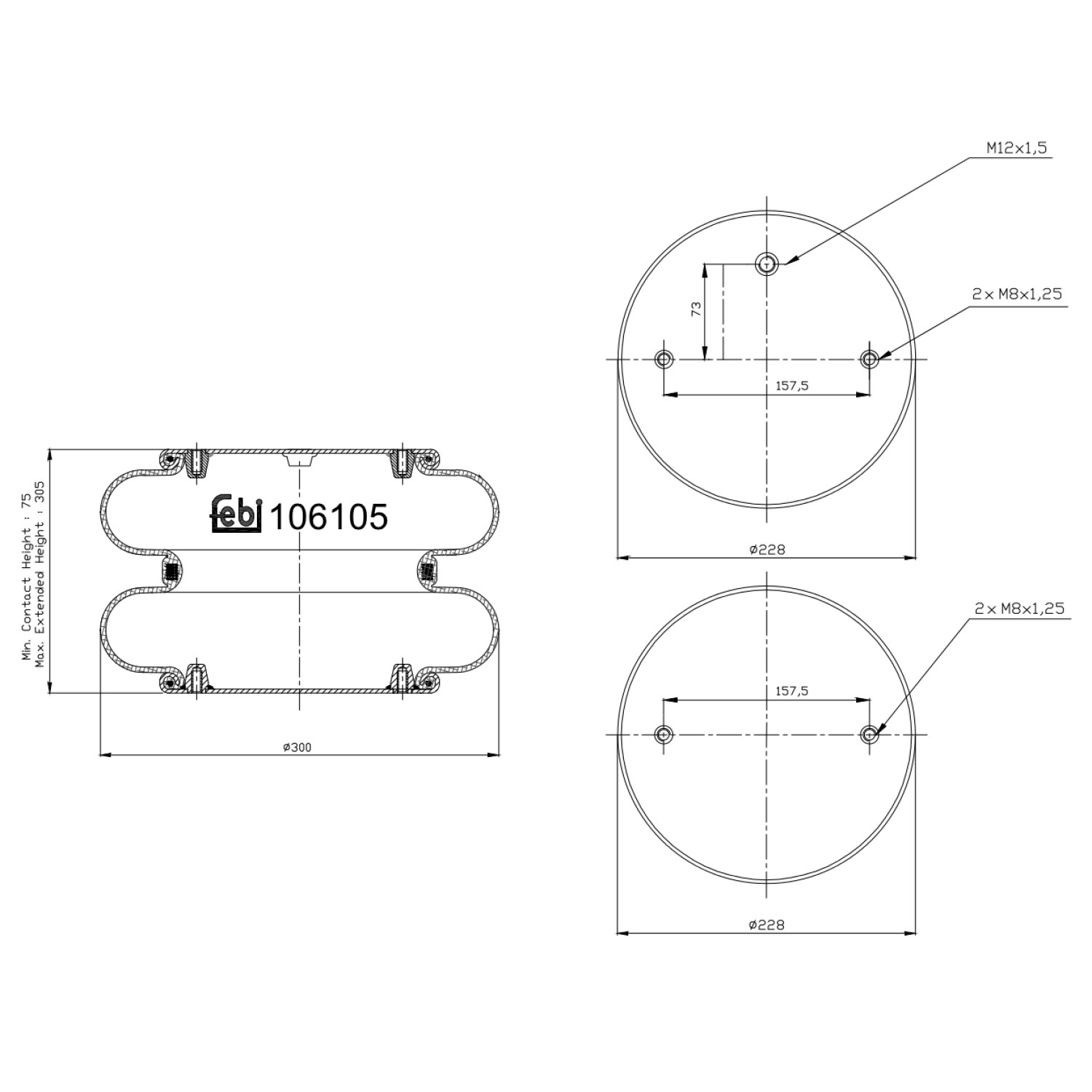 AU343002P22 Auger Пневмоподушка моста