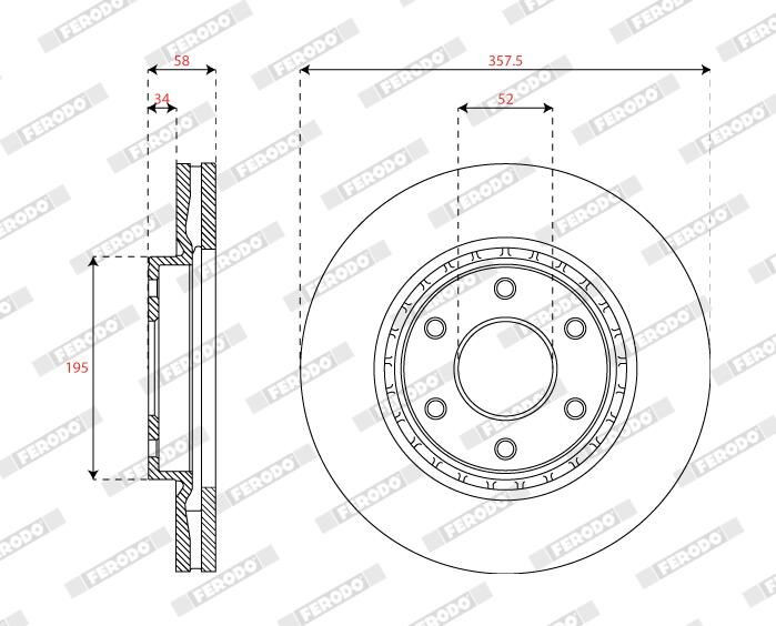 Тормоз дисковый передний Ferodo DDF2073C1 цена, от 105.62 USD