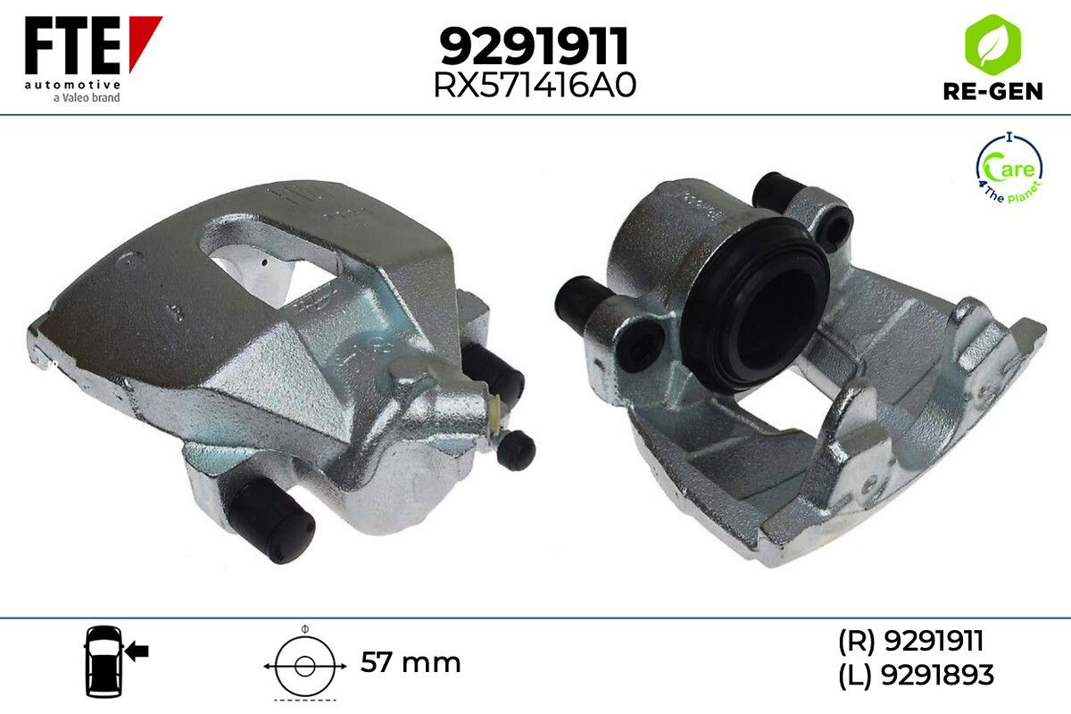 9291911 FTE Суппорт тормозной, передний, правый