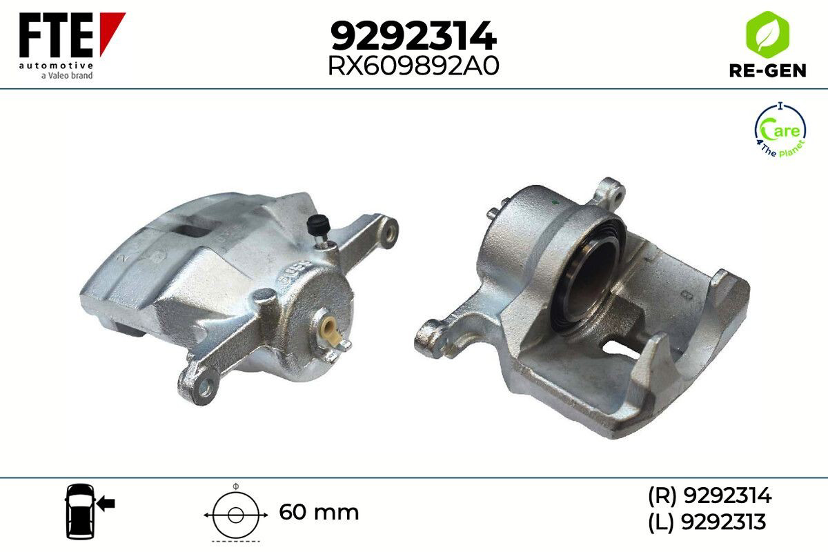 9292314 FTE Суппорт тормозной, передний, правый