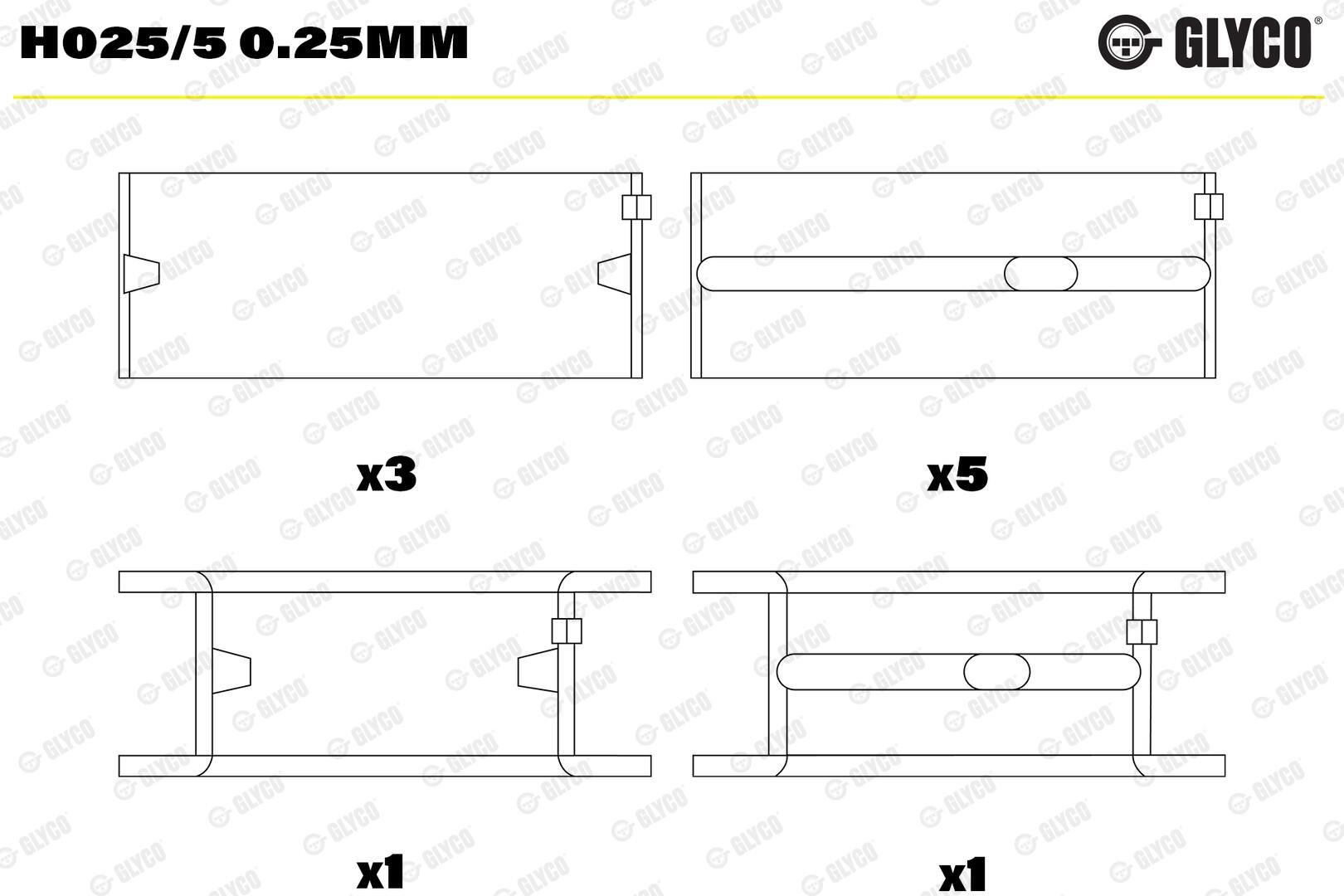 AEM5525025 AE Комплект подшипников скольжения коленвала