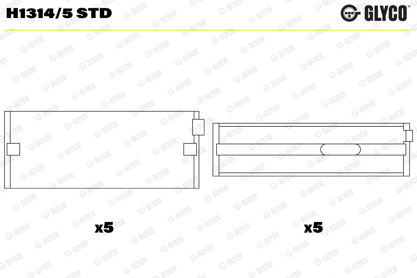 Вкладыши коленвала коренные, комплект, стандарт (STD) BM1091STD FAI