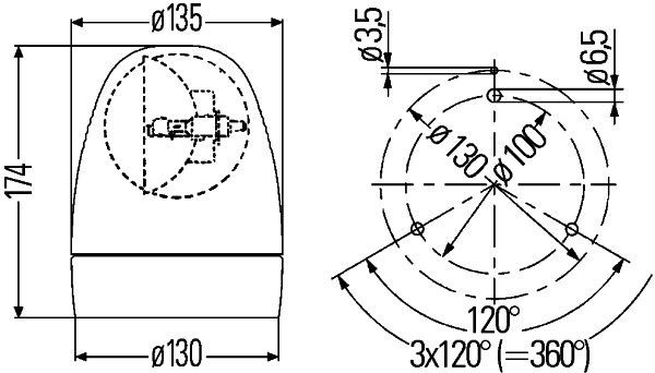 Проблесковый маяк A0018201058 Mercedes