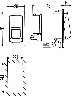 Купить 6GM007832251 HELLA Выключатель массы