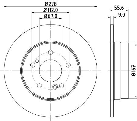 Задний тормозной диск HELLA 8DD355101011 цена, от 24.22 USD