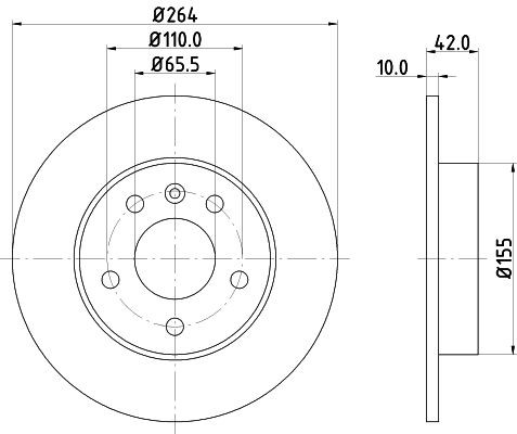8DD355106111 HELLA Дисковый тормоз
