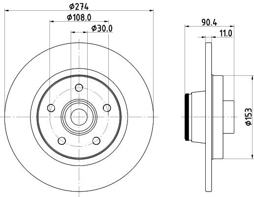 8DD355123421 HELLA Дисковый тормоз