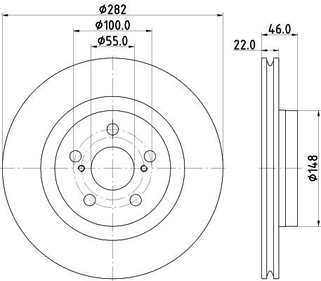 Передние тормозные диски 1M0426251 Mazda