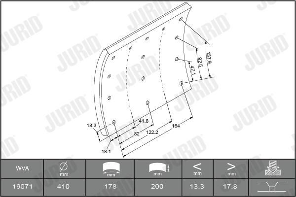 Задние барабанные колодки 3095169S1 Volvo
