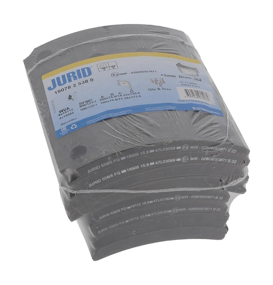 Накладка тормозная передняя (TRUCK) Jurid/Bendix 1907825380 цена, от 727.66 USD